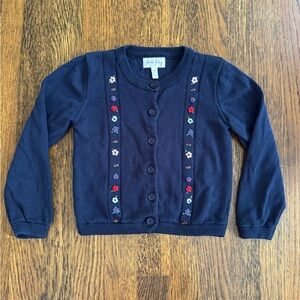 Rachel Riley Navy Cardigan with Floral Embroidery size 4